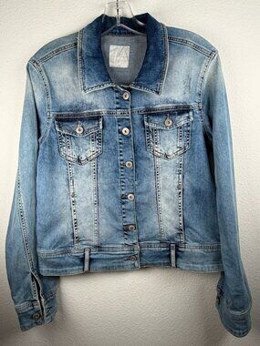 Faded Ombre Acid Wash European Denim Jacket Grunge Whimsigoth Goth 90s EU 42